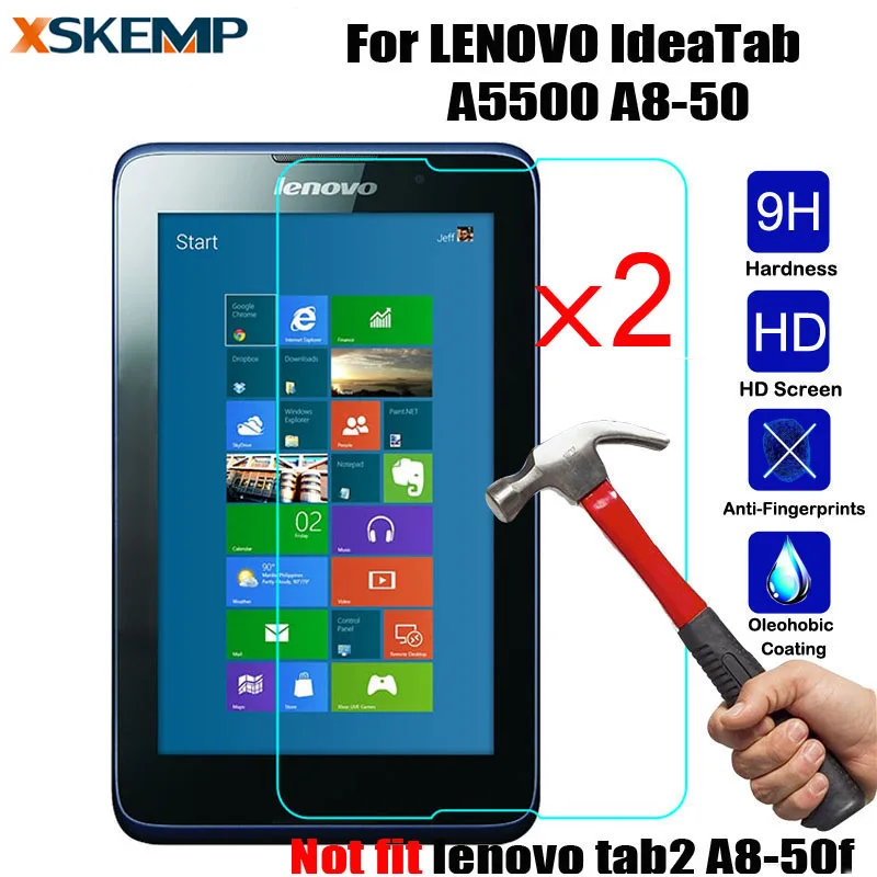 XSKEMP 2 шт./лот Премиум Оригинальное закаленное Стекло пленка для lenovo IdeaTab A8-50 A5500 8