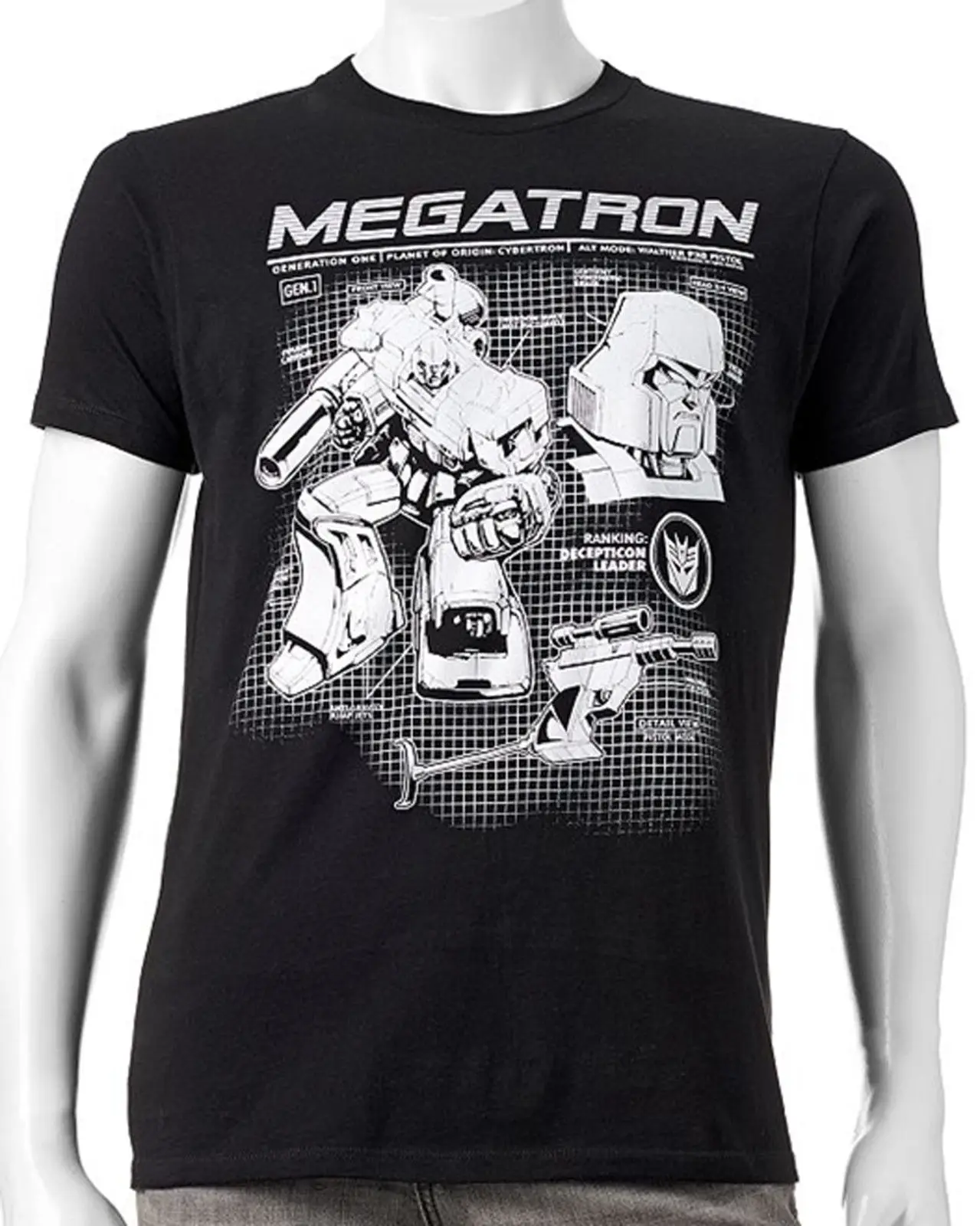 Мегатрон футболка десептиконов лидер Graphic Tee черный хлопок Для мужчин лето