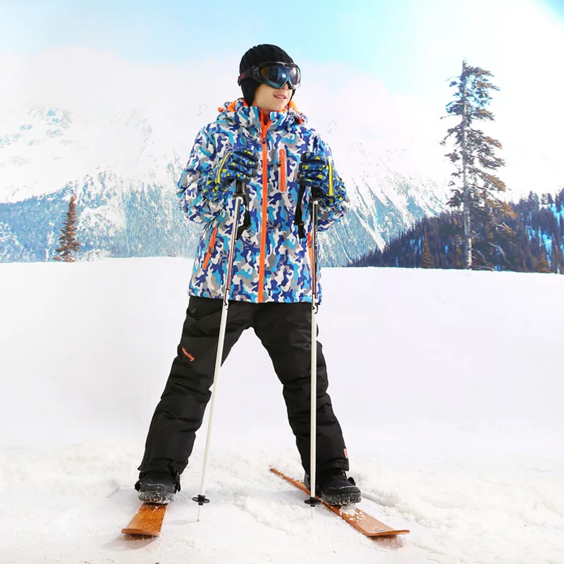 2018 new outdoor children's ski wear winter boys and girls waterproof warm single double board fleece suit jacket pants|Лыжные куртки|