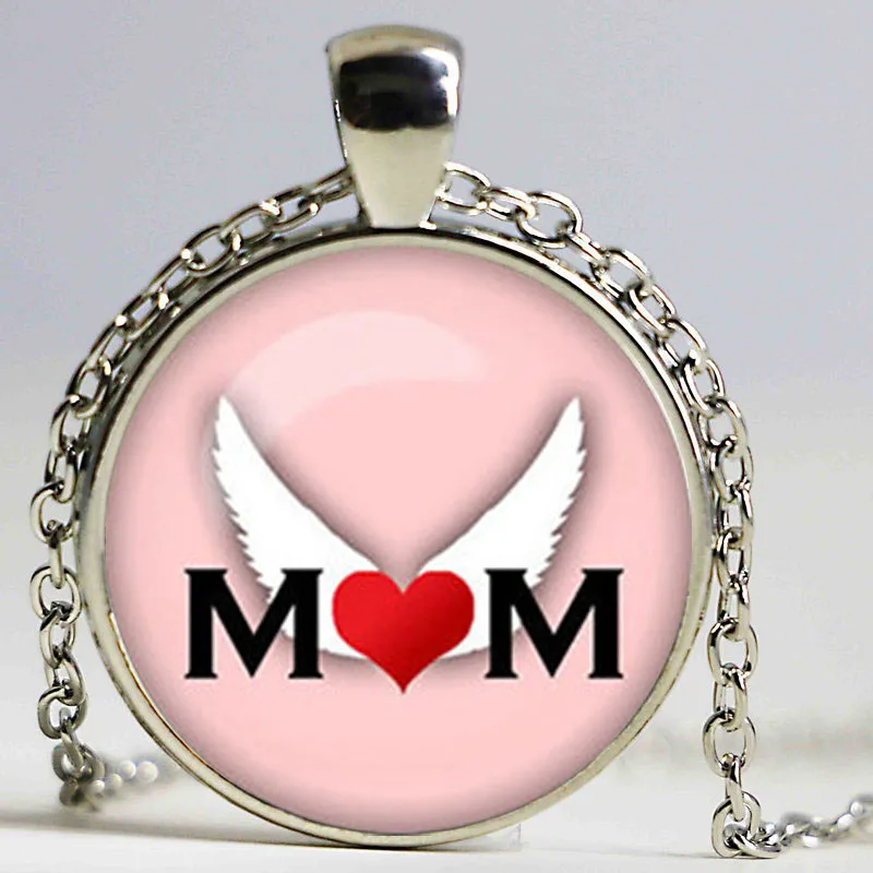 Necklaces &amp Pendants Mother Necklace Best Mom Glass Dome Silver Chain Happy Mother's Day | Украшения и аксессуары