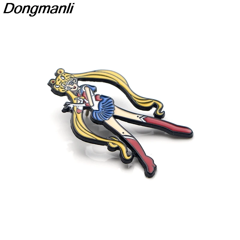 P3224 Dongmanli Moon Girl металлические эмалевые булавки и броши для женщин мужчин булавка