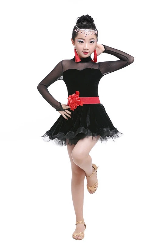 Новая детская латинская Танцы юбка сценический костюм Детская практика униформы