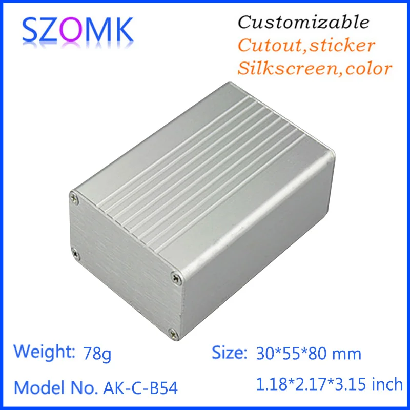 4 шт. 30*55*80 мм анодированный серебристый алюминиевый усилитель шасси pcb корпус