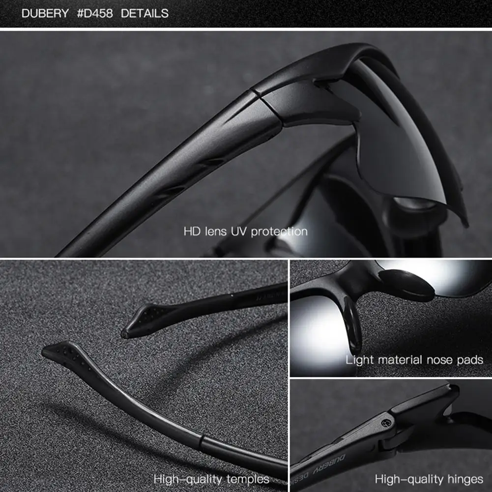 Легкие поляризованные солнцезащитные очки DUBERY в винтажном спортивном стиле с