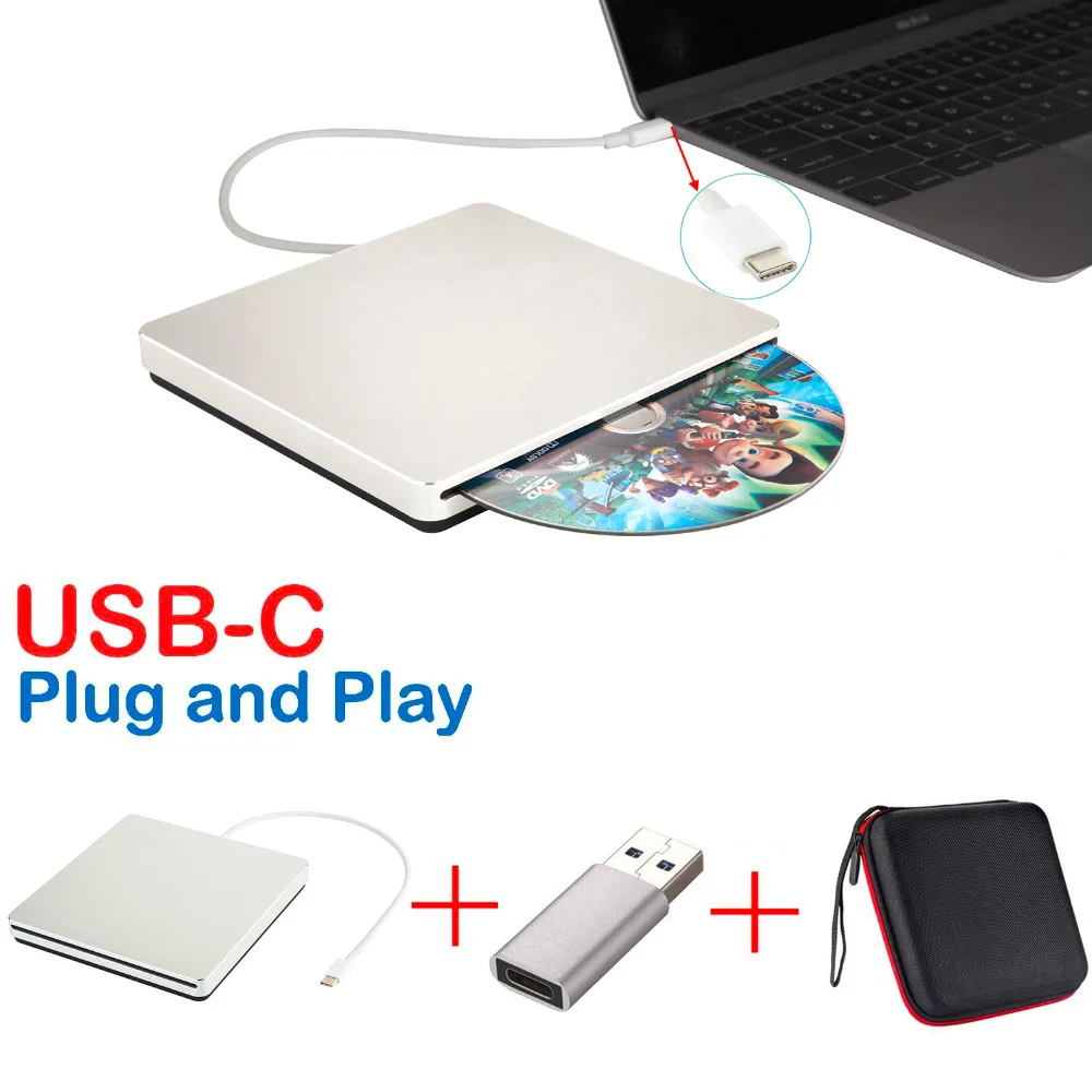 USB3.0 Внешний DVD CD-накопитель USB C Superdrive DVD/CD +/-RW горелки Писатель Для MacBook Pro