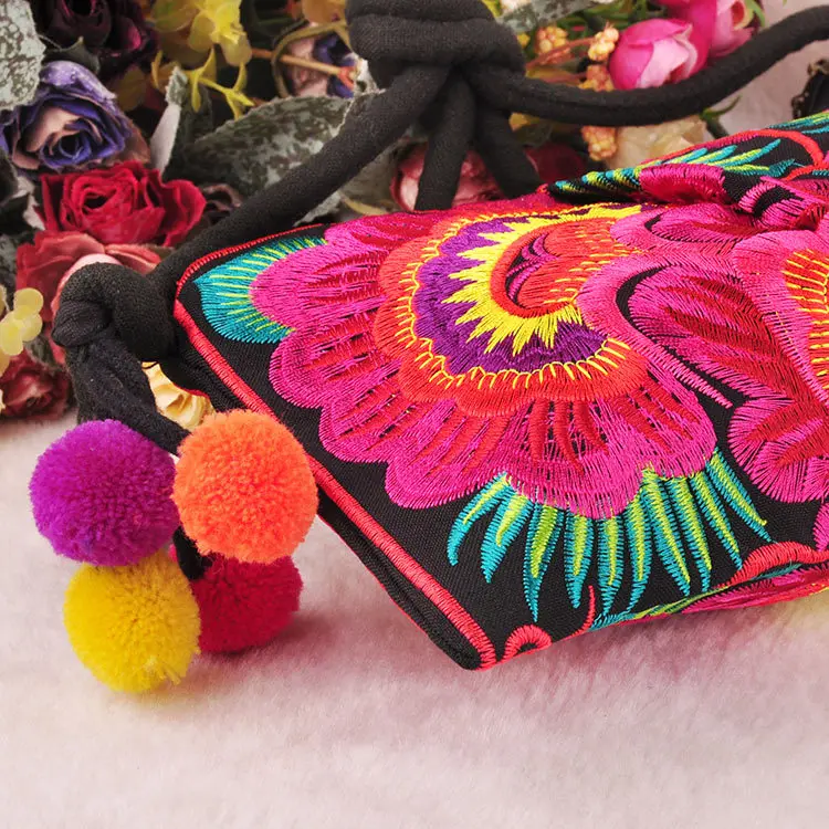 Женская холщовая сумка мессенджер с вышивкой и цветочным принтом|small messenger bag|women