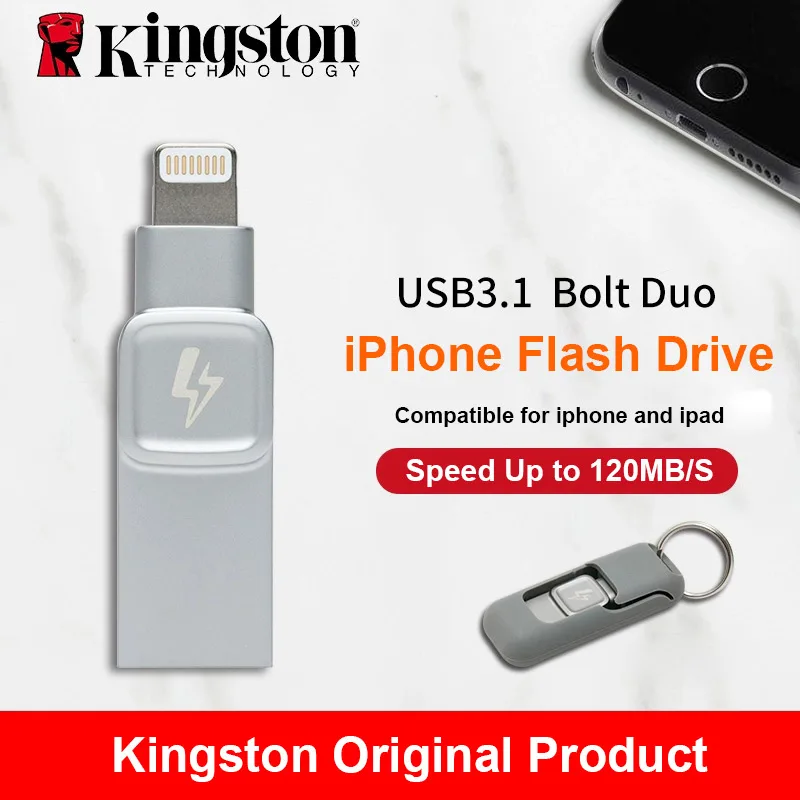 Флеш накопитель Kingston Bolt USB 3 0 карта памяти для Apple iPhone и Ipad с прошивкой iOS 9
