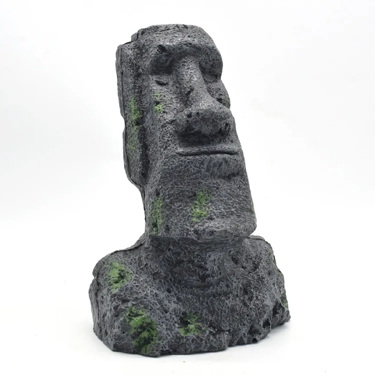 Creative Easter Island Stone Statue Resin Decoration Landscaping Aquarium Abstract Portrait | Дом и сад