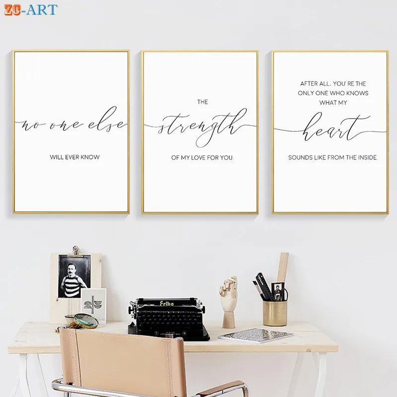 Цитата плакат для детской Любовь слова Искусство Печать минималистское полотно