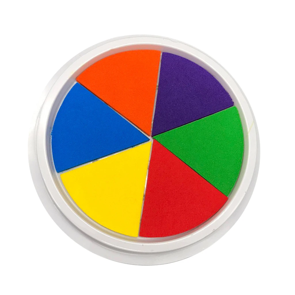 Большие круглые 16 см цветные накладки для чернил отпечатков пальцев резиновые