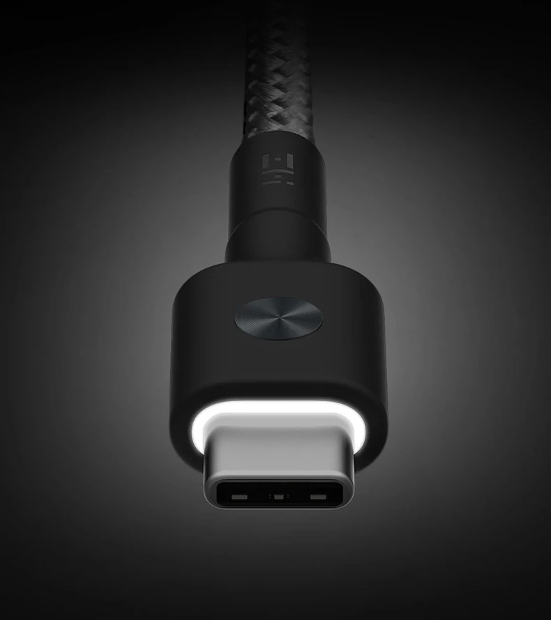 xiaomi ZMI светодиодный usb type-c кабель передачи данных для быстрой зарядки короткий 0,3 м 1 м 2 м Android мобильный телефон usb кабель usb c зарядное устройство