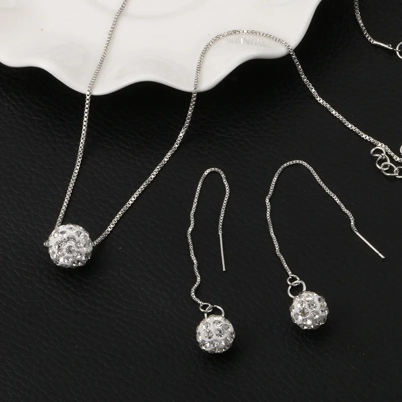 2019 модное классическое ожерелье для женщин набор пара серебристые керамические