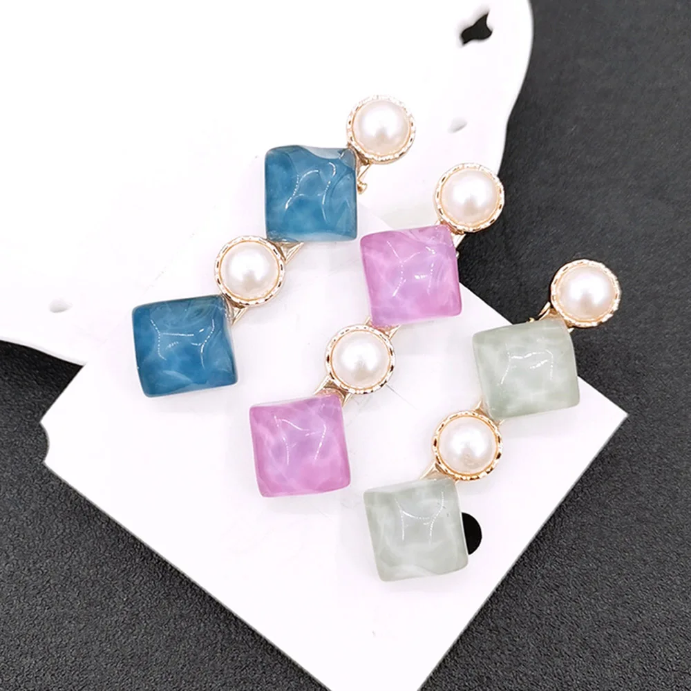 

1 шт. Корея модное женское платье металлик имитация жемчуга заколки ацетат заколки для волос, геометрический узор, для девочек заколка-пряжк...