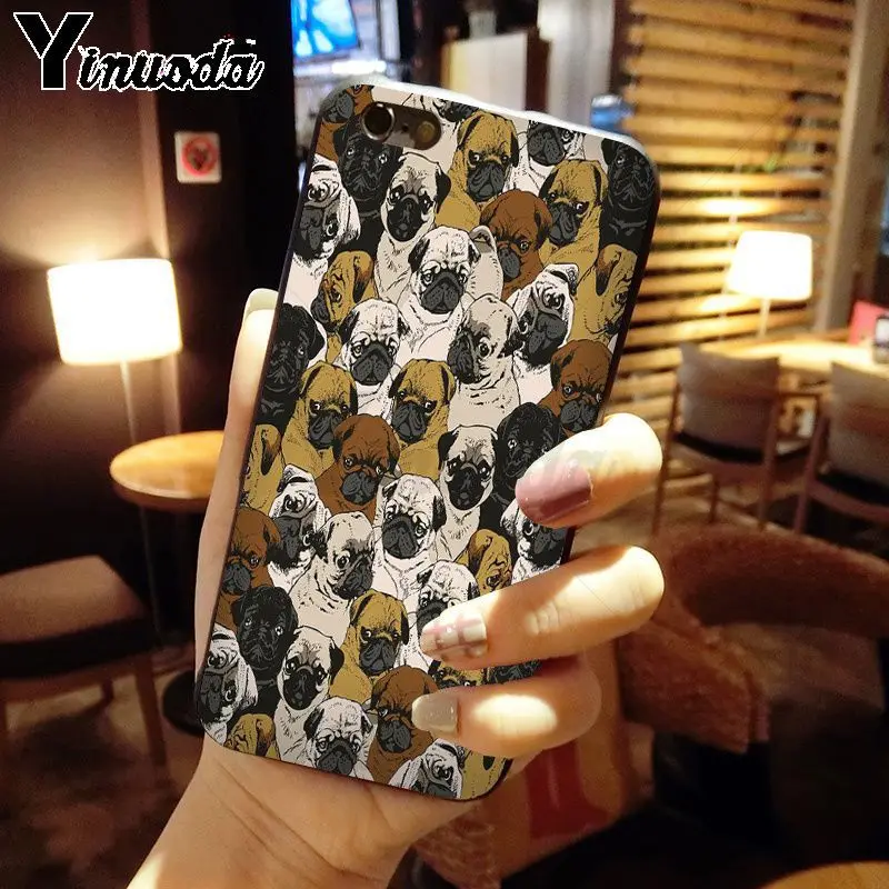 Yinuoda мопс собака животные новинка чехол для телефона Fundas iPhone 8 7 6 6S Plus X XS MAX 5 5S SE XR