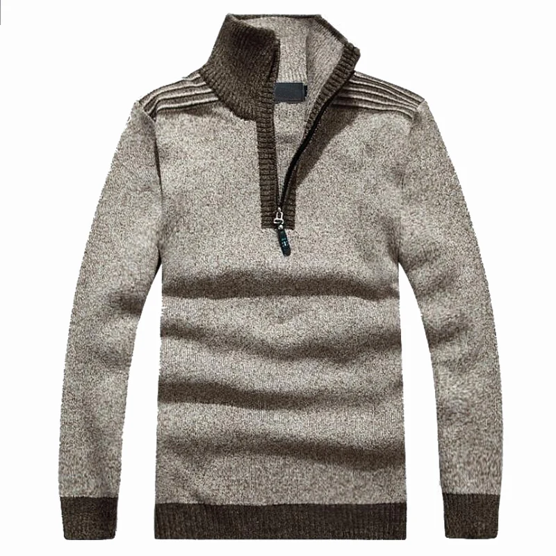 Мужской на зиму и осень брендовый свитер для мужчин утепленная теплая водолазка