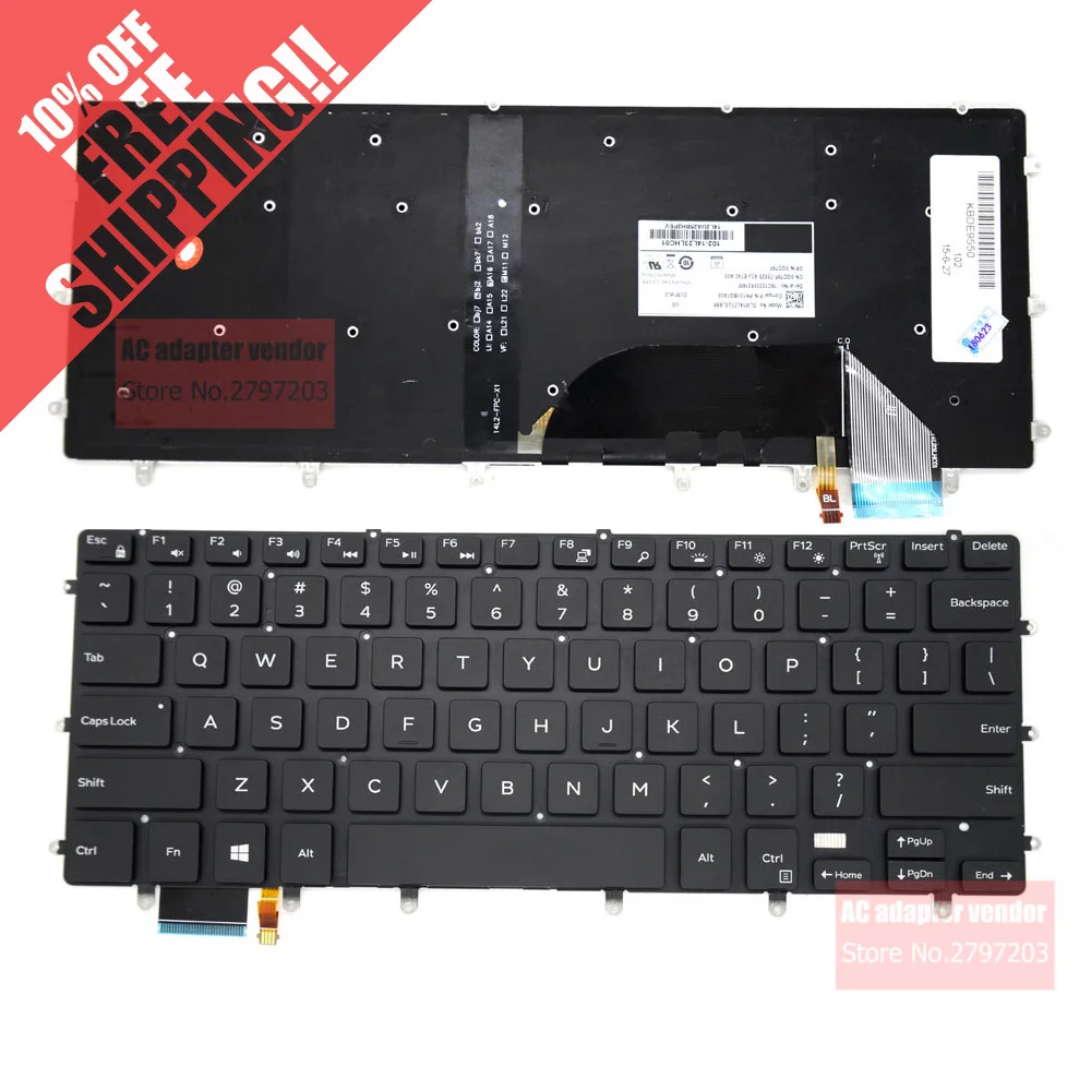 Новая замена встроенной клавиатуры для ноутбука Dell XPS 15 9550 7558 XPS15 с подсветкой|laptop