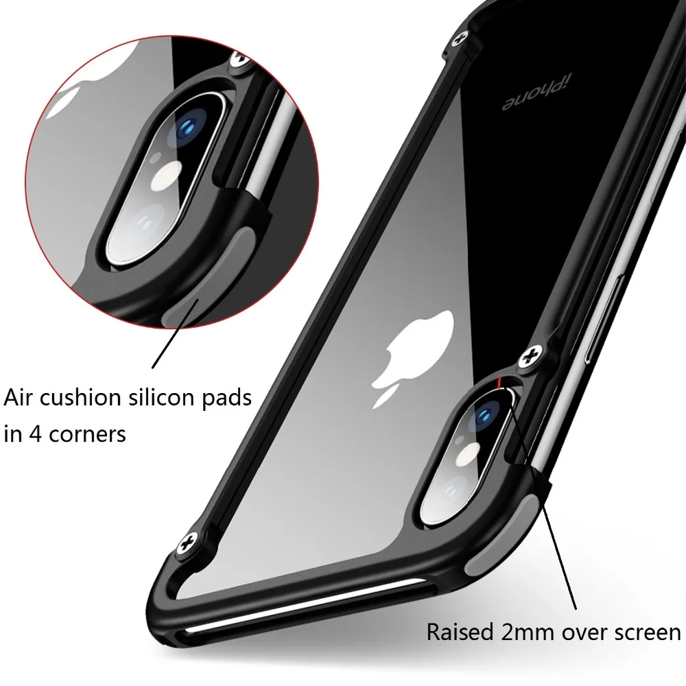 OATSBASF металлическая рамка форма с подушкой безопасности Бампер для iphone XS MAX