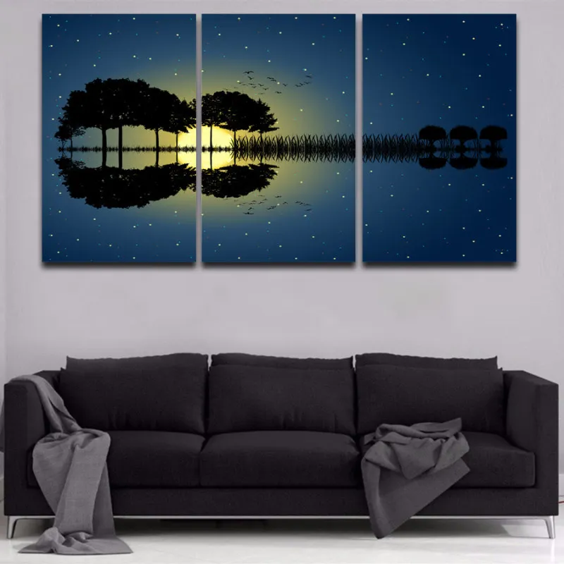 5 Pieces HD Guitar Music Blue Sky Poster 4 Panels Prints Wall Art 3 Canvas Painting Framed Artwork For Living Room | Дом и сад