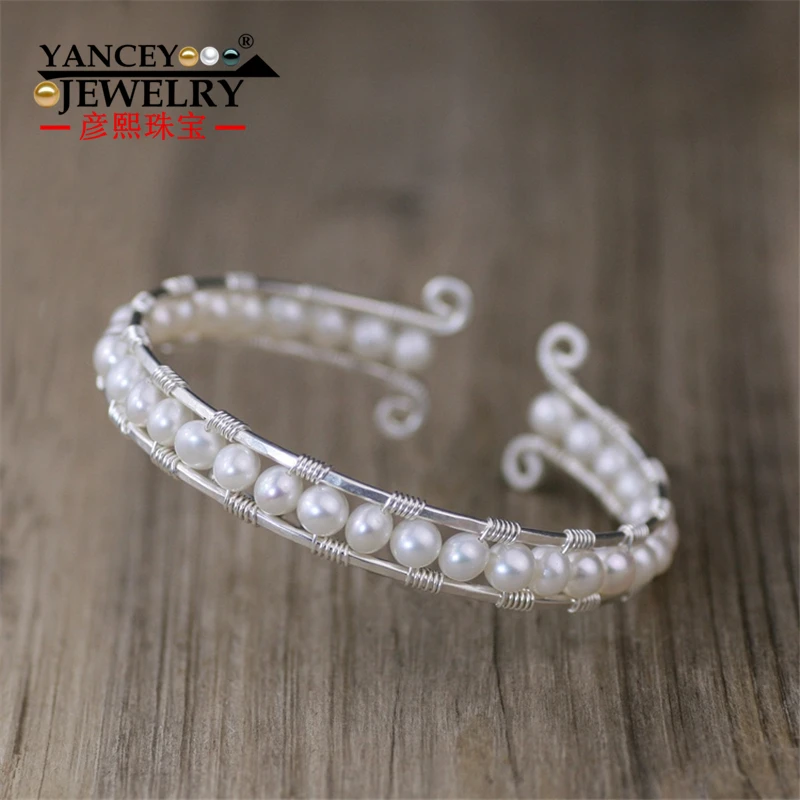 Оригинальный дизайн натуральный белый жемчуг браслеты ручной работы для женщин