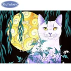 Алмазная вышивка сделай сам, ночная, луна, кот, 5D, полноформатная алмазная живопись, вышивка крестиком, 3D Алмазная мозаика, украшение для дома, рождественский подарок