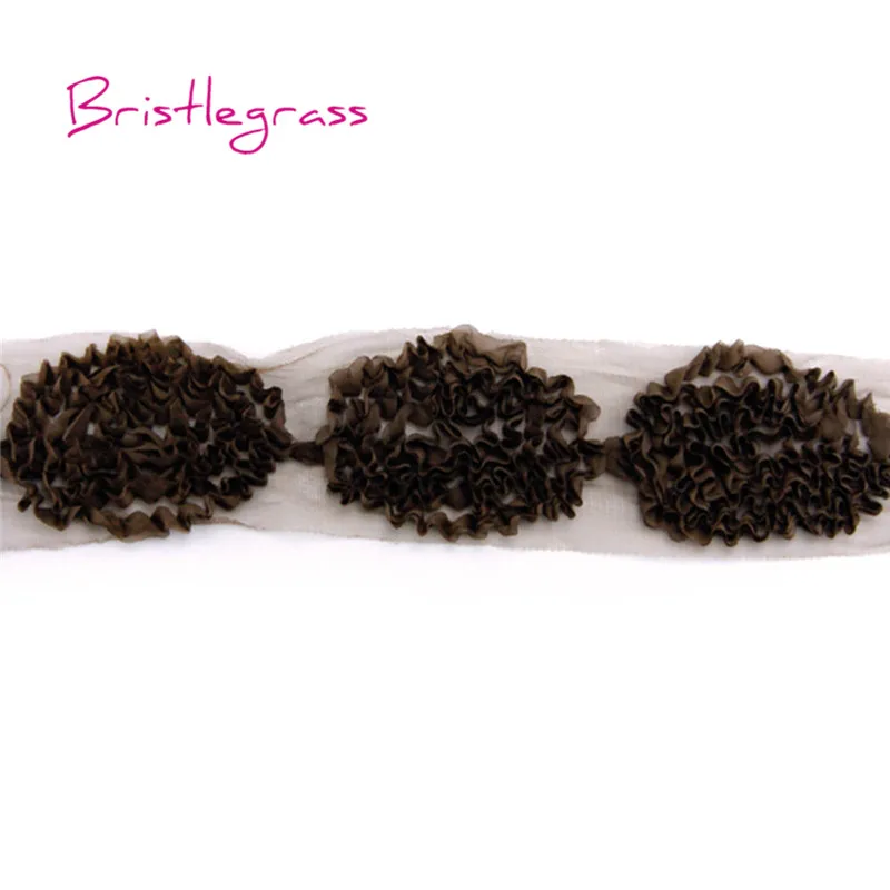 Brown BRISTLEGRASS 1 ярд 4,3" 11 см шифон цветы тюль сетка кружевной отделкой Детская повязка Люкс Свадебное платье Костюм DIY Швейные ремесла - Цвет: Brown