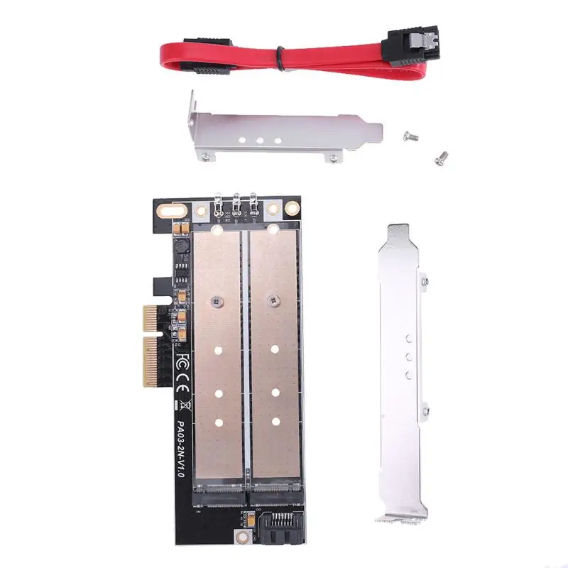 Адаптер M.2 NVMe SSD NGFF к PCIE B Ключ + M ключ интерфейсная карта с 7 контактным кабелем SATA