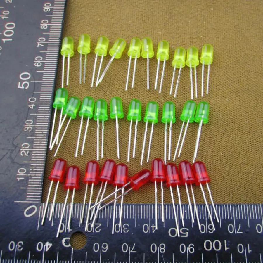 5 мм светодио дный светоизлучающих трубка посылка тела цвета: красный зеленый и