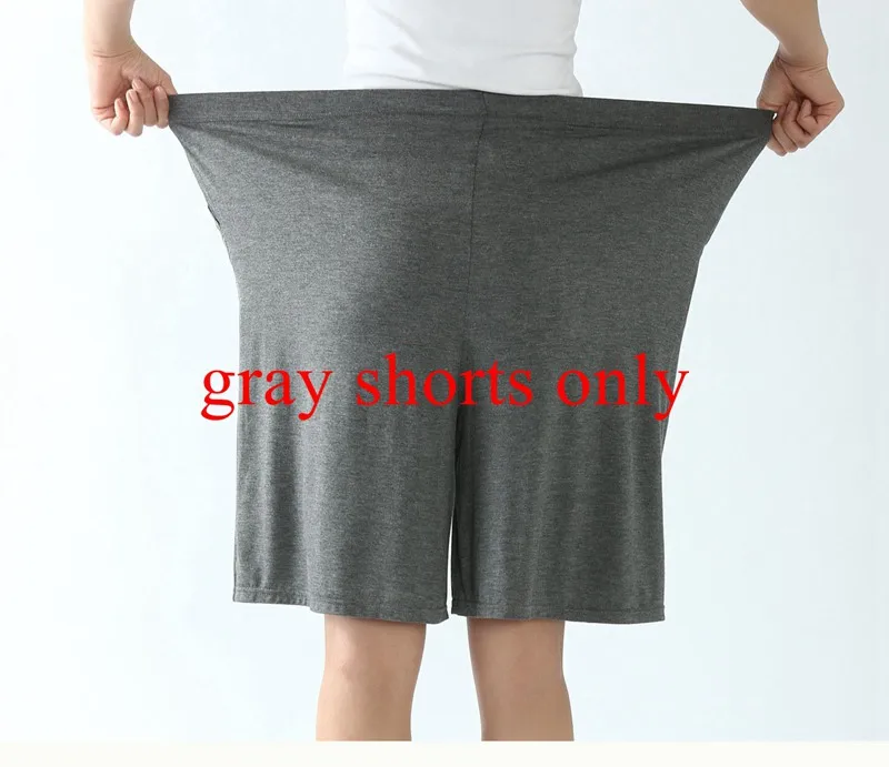 gray shorts only Женский пижамный комплект Mferlier, большой размер 4XL 5XL 6XL 7XL, Женские однотонные свободные эластичные розовые, серые, черные, синие женские пижамные комплекты - Цвет: gray shorts only