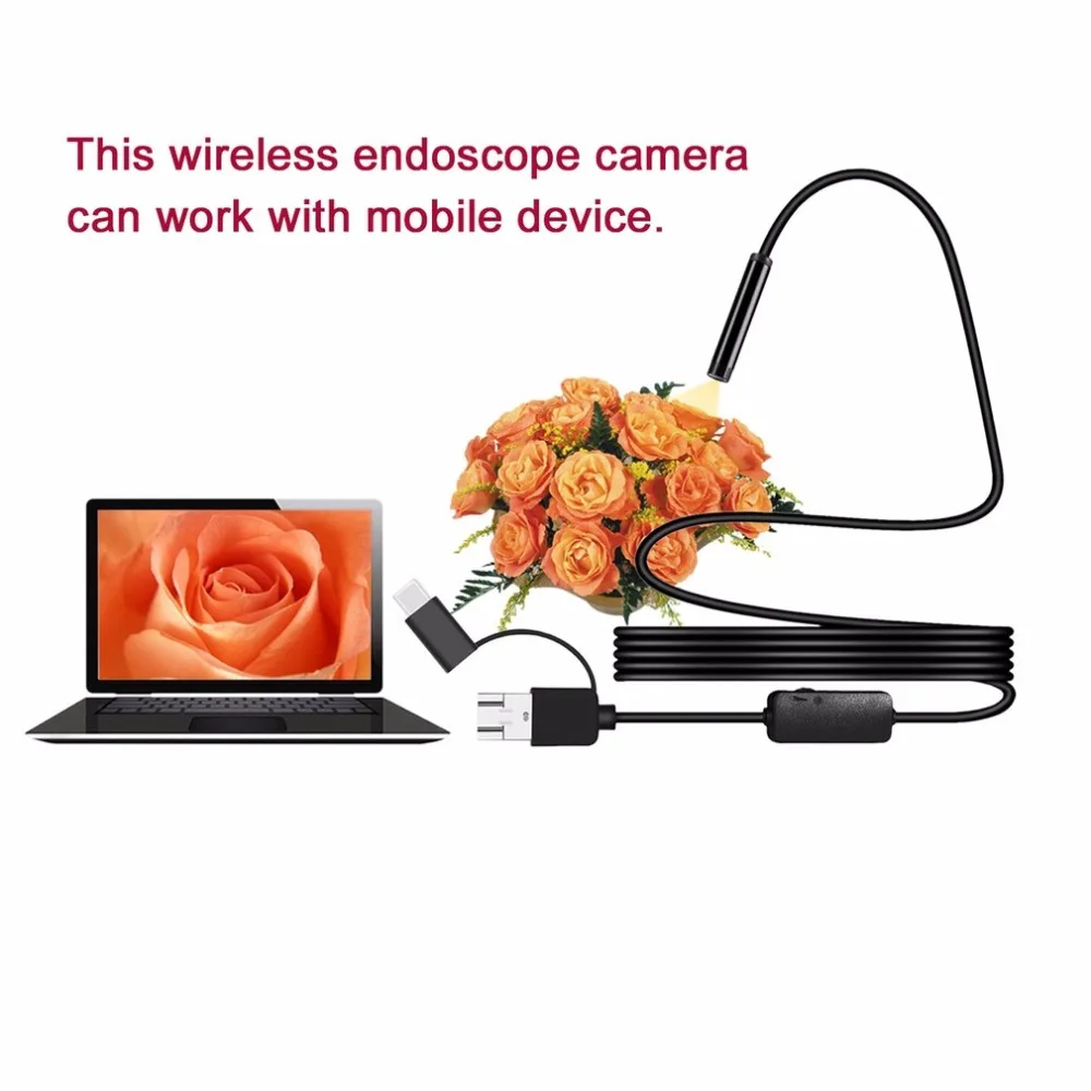 3 в 1 1200P эндоскоп камера 8 мм Usb Type C мини для Android телефона ПК ноутбука Otoscope осмотр