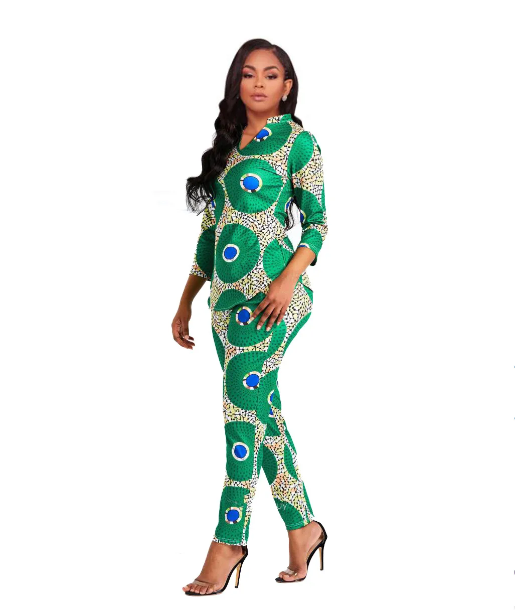 Новинка 2019 модная одежда в африканском стиле для Леди Топ dashiki и брюки костюм