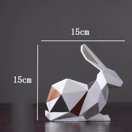 Rabbit Современные статуи кролика кота из смолы, скульптура, украшение, геометрические изделия, подарок, ТВ кабинет, Офисная статуя для украшения, статуя сада - Color: Rabbit