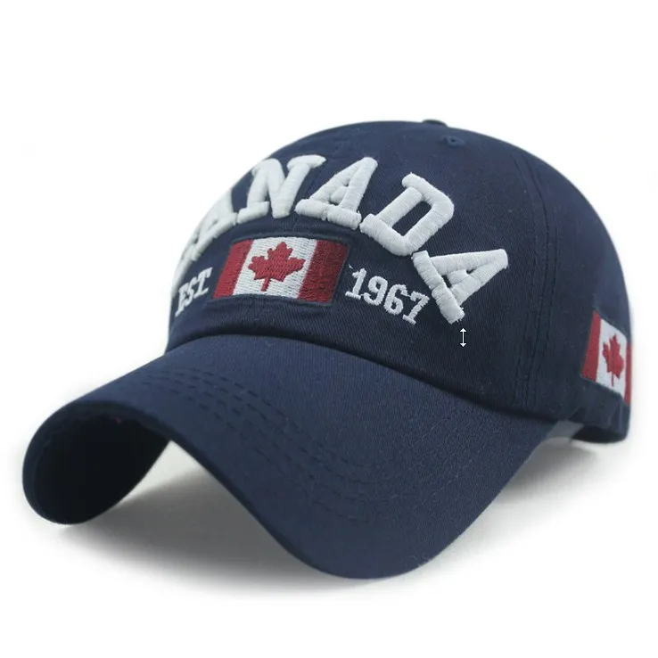 

Wholesale Retail Classic Fashion Cotton Sports Baseball Cap Canada America Flag Caps For Men Women Summer Gorras Free Shipping