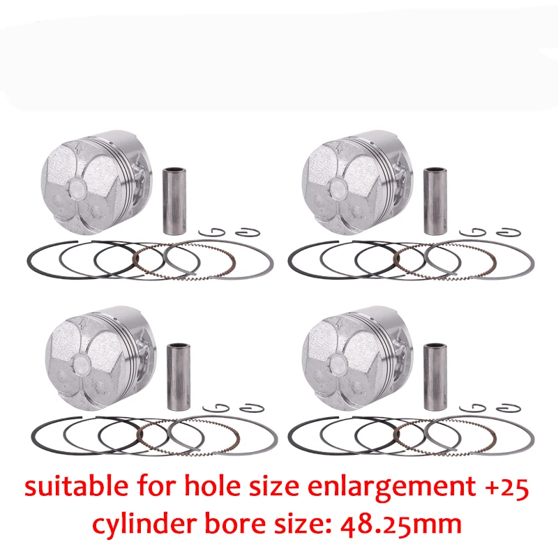 4 set Piston Ring 25 Детали двигателя поршни Кольца Набор 48 мм STD Стандарт+ 25+ 50+ 75 размер цилиндра для Yamaha FZR250 1HX Малый бан ZEAL FZR 250 - Цвет: 4 set Piston Ring 25