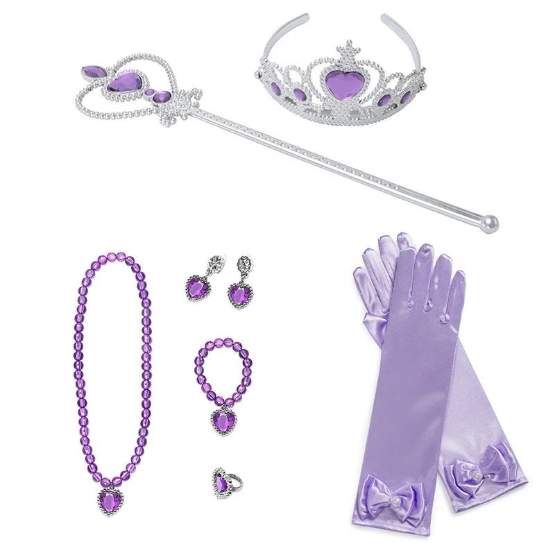Accessories01 От 4 до 12 лет Фланелевое платье Рапунцель для девочек; Детский костюм принцессы для костюмированной вечеринки; платье с вышивкой; детское нарядное платье для карнавала, дня рождения - Цвет: Accessories01