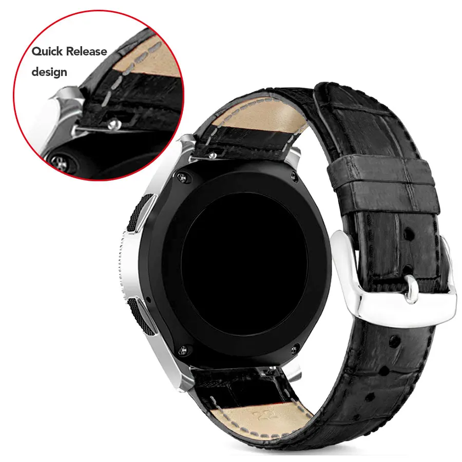 Ремешок для часов Samsung Gear S3 Galaxy Watch 46 мм кожаный сменный Браслет HUAWEI 2 22 20 мм|Ремешки