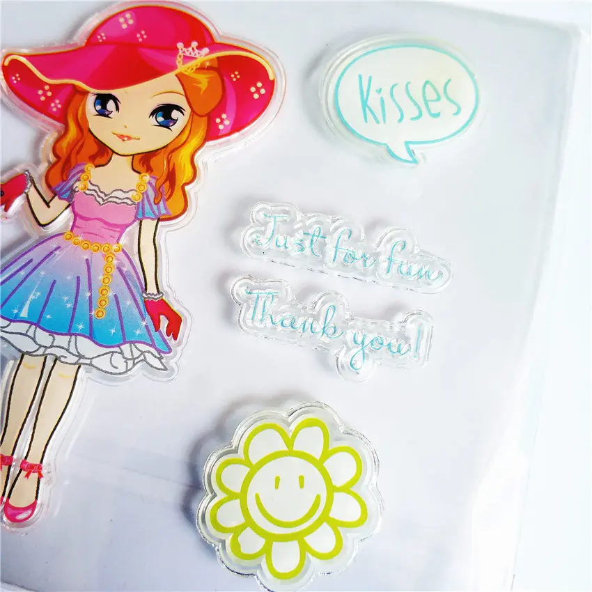 PANFELOU Spring outing girl Transparent Clear Silicone Stamp/Seal DIY scrapbooking/photo album Decorative clear stamp sheets | Дом и сад