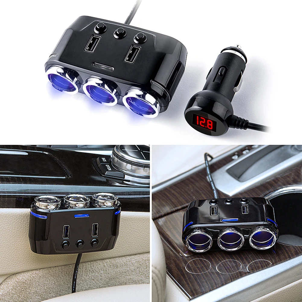 12 V-24 V розетка для автомобильного прикуривателя с двумя портами USB для телефона Зарядное устройство адаптер обнаружения розетка для автомобильного прикуривателя с двумя