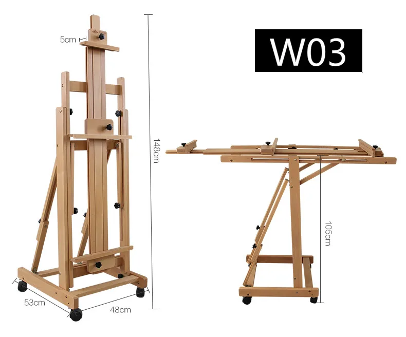Multipurpose Easel Caballete De Pintura Oil Paint Easel Stand Folding Wooden Easel Stand for Painting Art Supplies for Artist