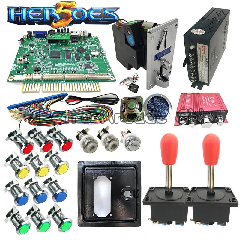 Аркадный комплект 2020 в 1 с кнопкой джойстика Hero 5 PCB блок питания приемник монет