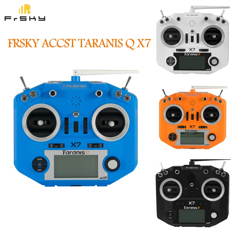 FrSky ACCST Таранис Q X7 2,4 ГГц 16CH режим 2 передатчик пульта дистанционного Управление для Радиоуправляемый гоночный Дрон с видом от первого лица Синий Оранжевый черный, белый цвет W/чехол