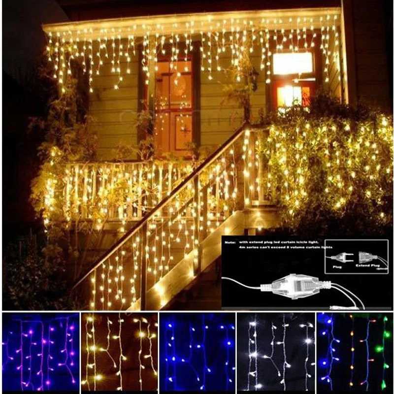 DCOO 4*0 6 м занавеска сосулька струнные огни 96Led 8 режимов Droop водонепроницаемые
