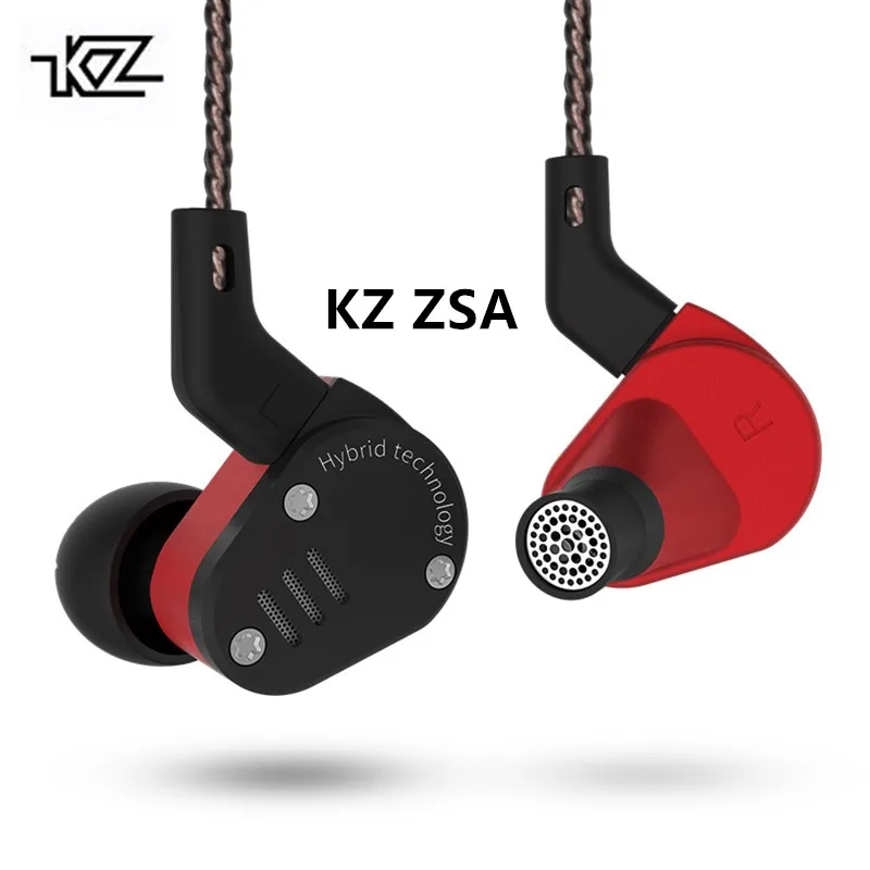 Наушники KZ ZSA арматурные и динамические BA + DD гибридные наушники мониторы