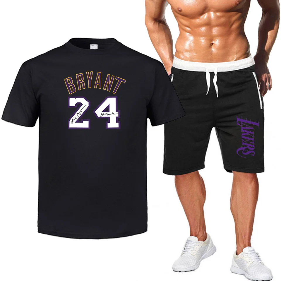Lakers Kobe 24 мужские спортивные костюмы футболки + шорты мужской спортивный костюм
