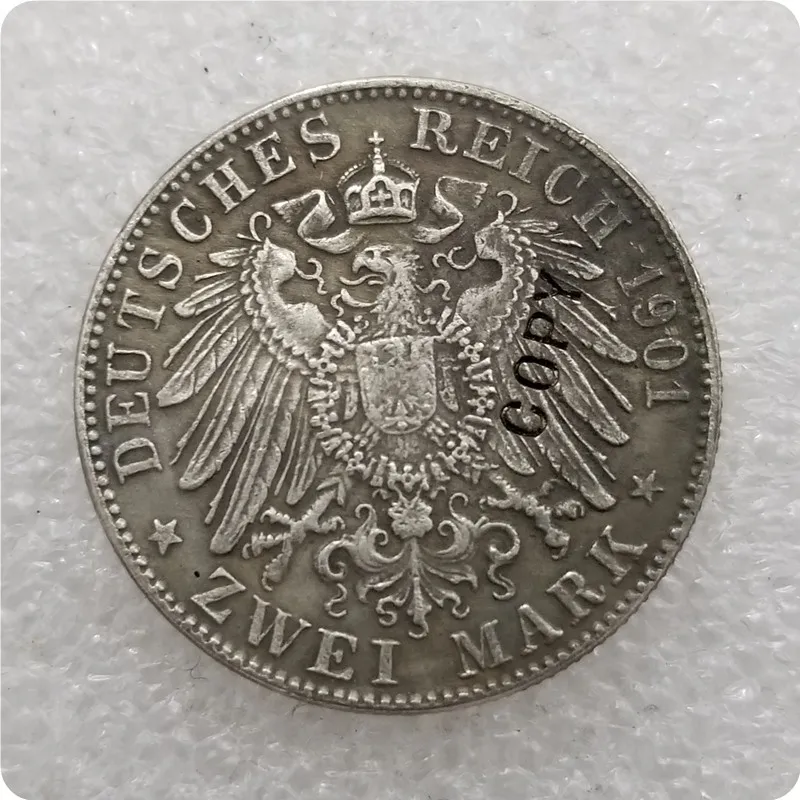 Germany 2 MARK ZWEI REICHSMARK 1901 Deutsches Reich coin RARE COPY commemorative coins-replica coins medal coins collectibles