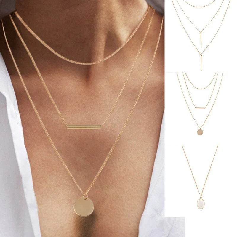 Personality Trend Models Multi-layer Clavicle Chain Strip Pendant Ladies Bohemian Necklace | Украшения и аксессуары