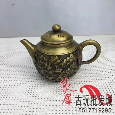 

Antique bronze ware Shan Xi kettle home decoration crafts
