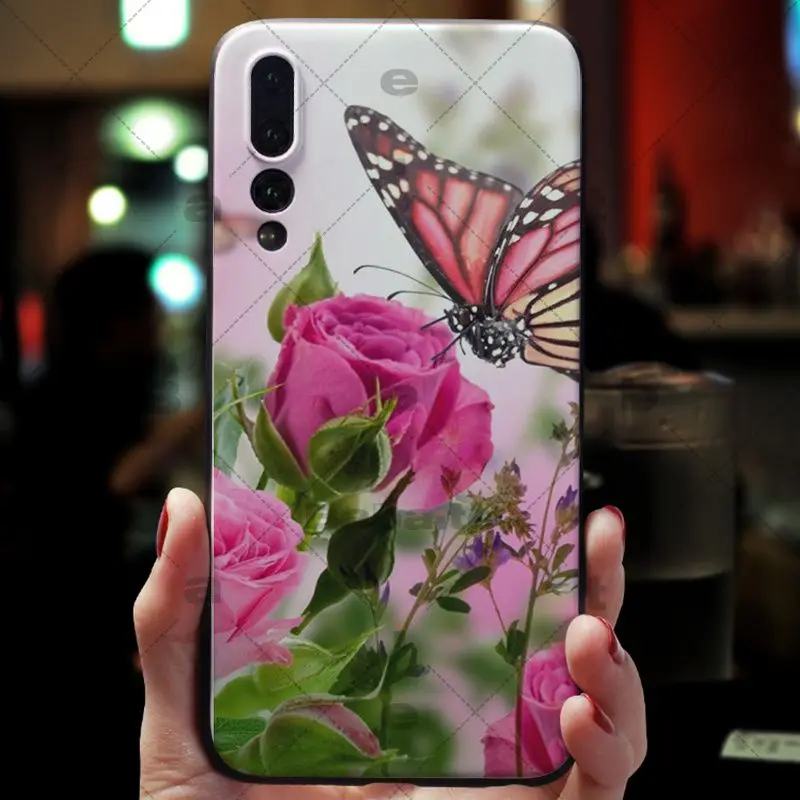 Чехол для телефона Babaite с красными бабочками и белыми розами аксессуары Huawei Mate 10 P9