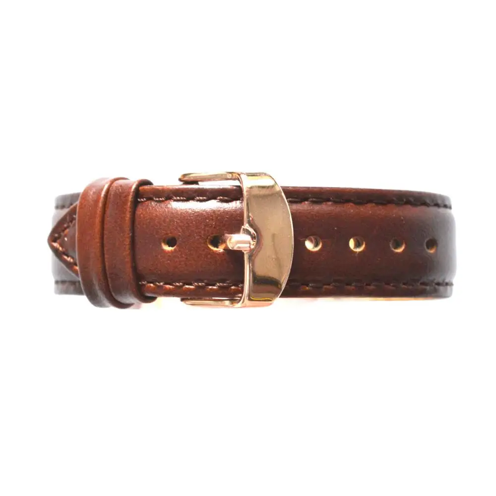 Brown rose gold Bumvor новая коровья натуральная кожа ремешок Мужские Женские наручные часы 18 мм 20 мм 22 мм ремешок для часов кожа серебро золото черный коричневый для DW - Цвет ремешка: Brown rose gold