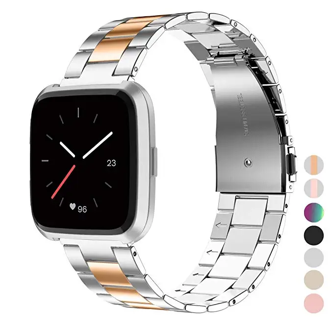 1 Ремешок для часов из нержавеющей стали для Fitbit Versa/VERSA 2 Band Безвинтовой браслет Сменные Металлические Браслеты Для Fitbit Versa Lite - Цвет: 1