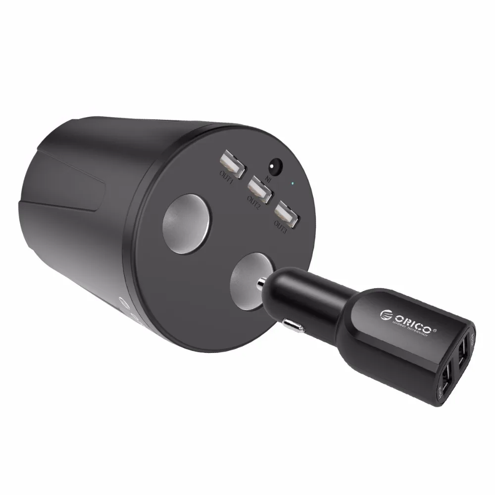 Автомобильное зарядное устройство ORICO 2 порта прикуриватель и 3 Смарт USB для